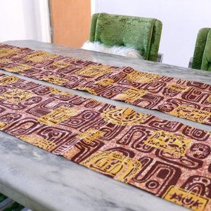 Rare Vintage 1960's Hawaiian Barkcloth Valance Set